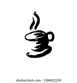 Coffee Cup Hand Drawn. Illustration Rough Sketch. Icon Vector. Eps 10.