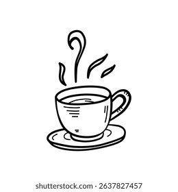 Coffee cup hand drawn illustration, Isolated vector