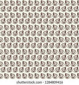 Coffee Cup Hand Drawn. Seamless Pattern. Illustration Rough Sketch. Icon Vector. Eps 10.