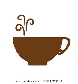 Coffee cup with hand drawn smoke icon isolated on white background vector illustration.
