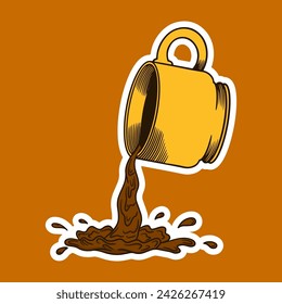 Ilustración vectorial dibujada a mano de la taza de café