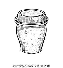 Coffee cup. Hand drawn vector illustration in sketch style.