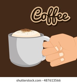 coffee cup hand holding graphic