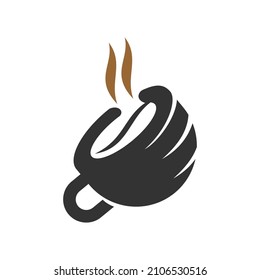 Kaffeebecher-Handbedienungssymbol Illustration Markenidentität