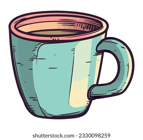 Coffee cup with handle over white