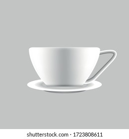 Café con mango, reflector blanco, con platillo, fondo gris