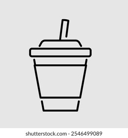 Coffee Cup Happy Birthday Line Icon