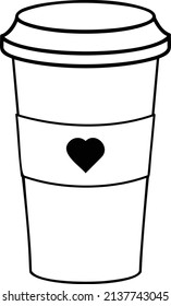 Coffee cup with heart clipart mug