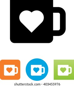 Coffee cup with heart icon