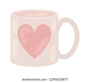 coffee cup with heart icon isolated