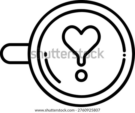 Coffee Cup with Heart Question Mark, Love Concept