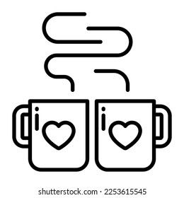 Coffee cup with heart symbol showing concept of love coffee