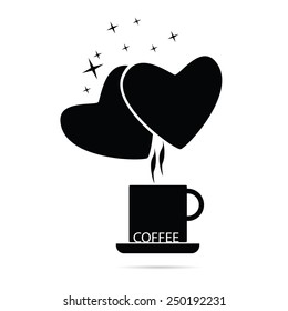 coffee cup with heart vector