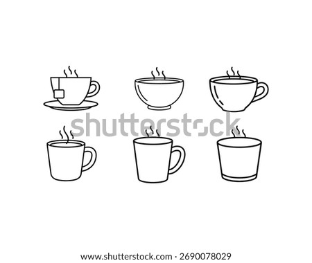 Coffee cup with hearts artwork design featuring a cozy and romantic coffee theme in a clean, minimal style — perfect for café branding, love illustrations, lifestyle visuals, and warm vector art.