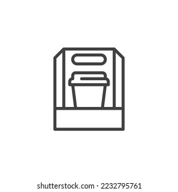 Coffee cup holder line icon. linear style sign for mobile concept and web design. Take away coffee cup outline vector icon. Symbol, logo illustration. Vector graphics