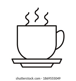 coffee cup hot beverage line style icon vector illustration design