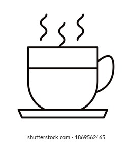 coffee in cup hot beverage line style icon vector illustration design