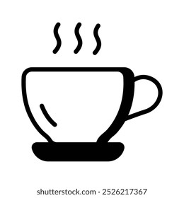 Coffee cup, hot beverage, tea cup with steam vector design