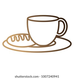 coffee cup hot with bread