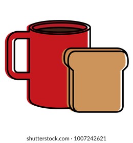 coffee cup hot with bread