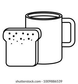 coffee cup hot with bread