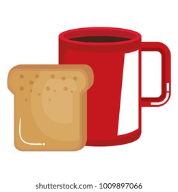 coffee cup hot with bread