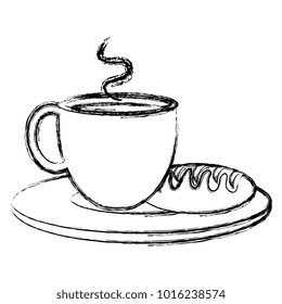 coffee cup hot with bread
