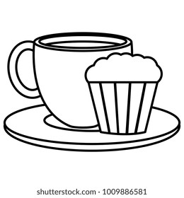 coffee cup hot with cake