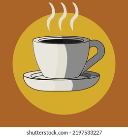 coffee cup with hot coffee,illustration image