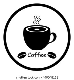 Coffee.
Cup of hot coffee.Vector icon.