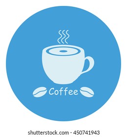 Coffee.Cup of hot coffee.Vector icon.