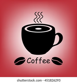 Coffee.Cup of hot coffee.Vector icon.