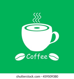 Coffee.Cup of hot coffee.Vector icon.