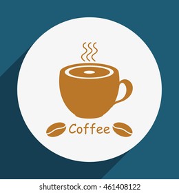 Coffee.Cup of hot coffee.Vector icon.