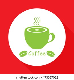 Coffee.Cup of hot coffee.Vector icon.