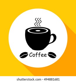 Coffee.Cup of hot coffee.Vector icon.