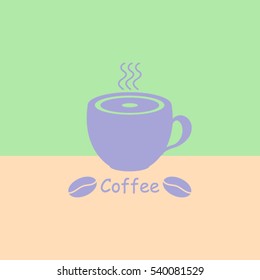 Coffee.Cup of hot coffee.Vector icon.