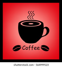 Coffee.Cup of hot coffee.Vector icon.