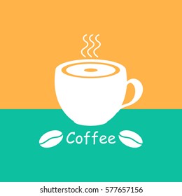Coffee.Cup of hot coffee.Vector icon.