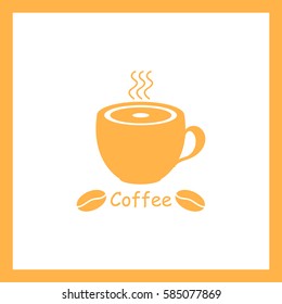 Coffee.Cup of hot coffee.Vector icon.