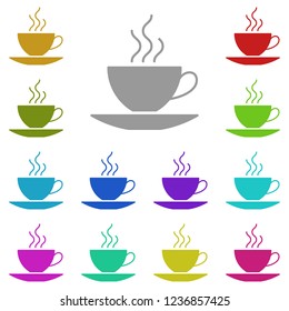 coffee cup, cup with hot drink icon in multi color. Simple glyph vector of web set for UI and UX, website or mobile application