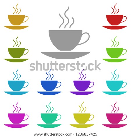 coffee cup, cup with hot drink icon in multi color. Simple glyph vector of web set for UI and UX, website or mobile application