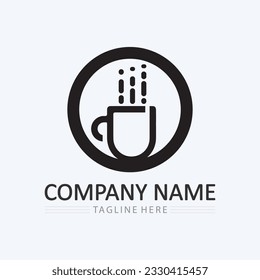 Coffee cup and hot drink Logo Template vector icon design