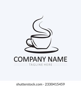 Kaffeetasse und heißes Getränk Logo Vorlage Vektorsymbol-Design