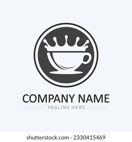 Coffee cup and hot drink Logo Template vector icon design