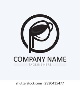 Coffee cup and hot drink Logo Template vector icon design