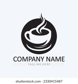 Kaffeetasse und heißes Getränk Logo Vorlage Vektorsymbol-Design
