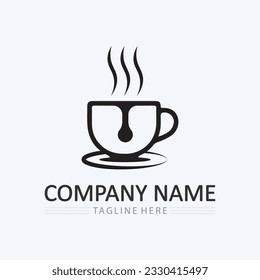 Coffee cup and hot drink Logo Template vector icon design