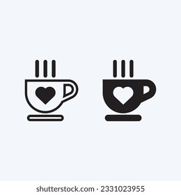 Café y bebida caliente Logo Plantilla diseño de icono vectorial