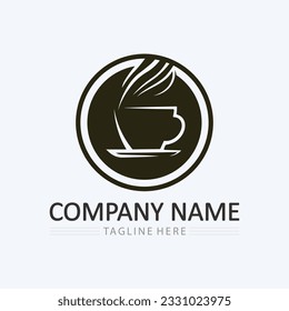 Coffee cup and hot drink Logo Template vector icon design